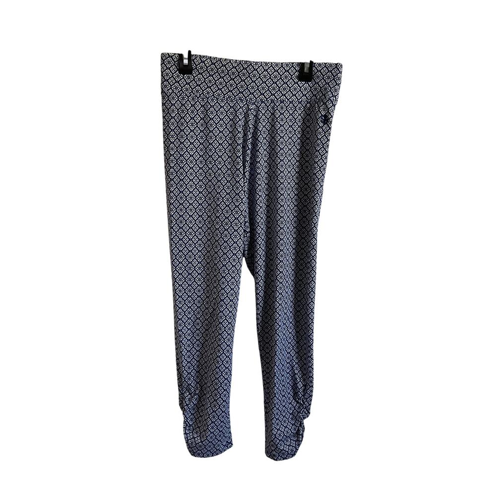 Coolibar UPF 50+ Blue Printed Matiz Ruched‎ Capris - Size Small